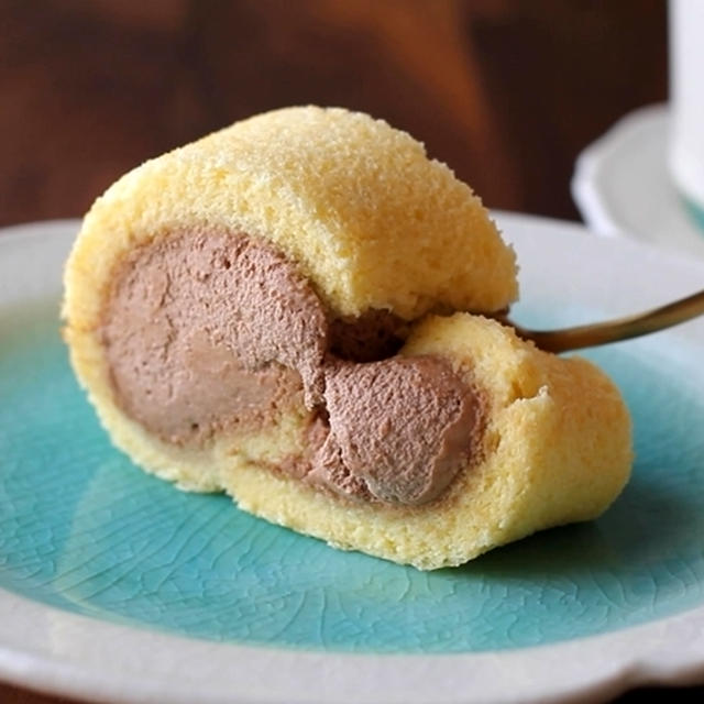 チョコレートクリームのロールケーキ❁