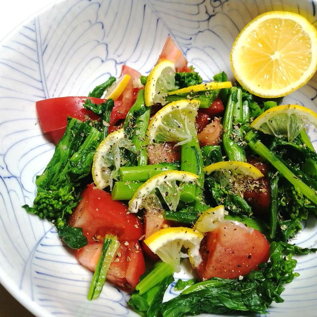 一鍋で省エネ！「鶏手羽中と玉ねぎの煮込み」＆「菜の花とトマトのカルパッチョ」