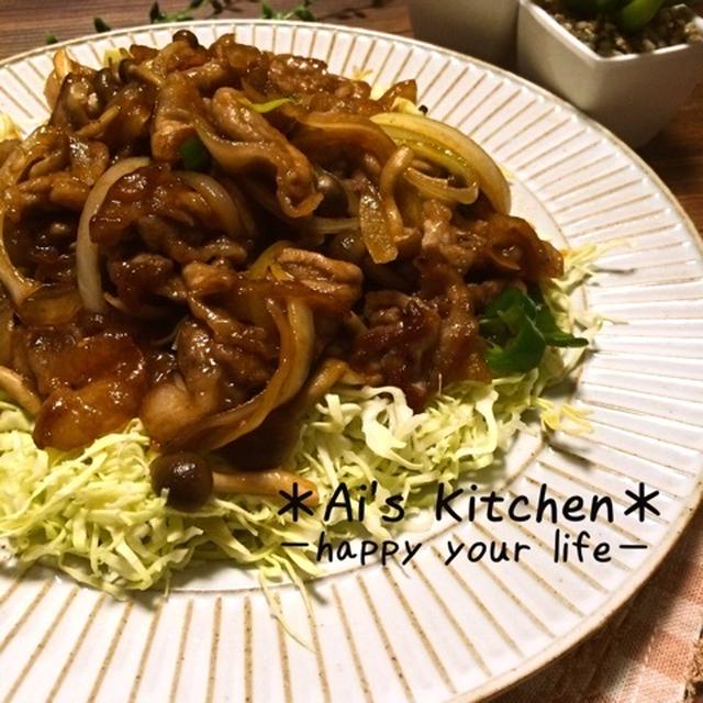 ご飯がすすむボリューム満点おかず♡キャベツも美味しいトンテキ風炒め♡