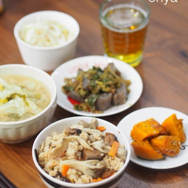 缶詰１つだけで超簡単！お手軽！鯖の味噌煮炊き込みご飯と小さなおかず