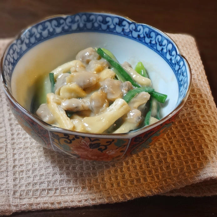 あさり・油揚げ・わけぎのぬた