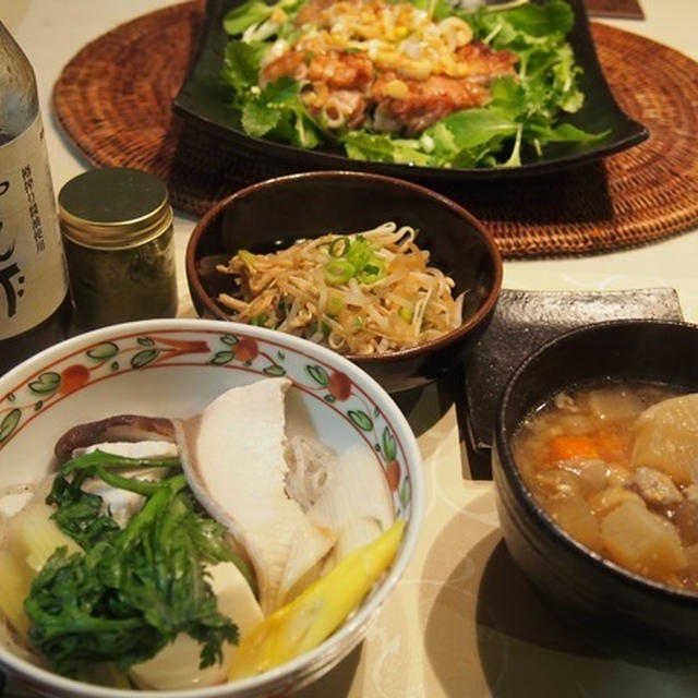エノキともやしのバター醤油炒め と 昨日の晩ご飯～♪