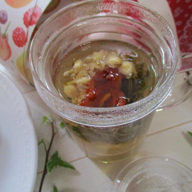 母の日！綺麗なオレンジと白いお花が華やか♡工芸茶≪両手いっぱいの愛≫