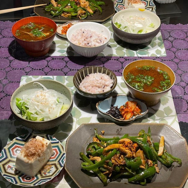 シイラ青椒肉絲風炒めの献立