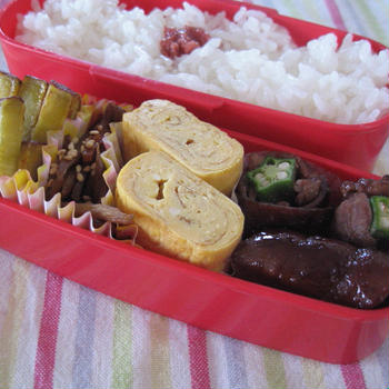 オクラの肉巻きのお弁当