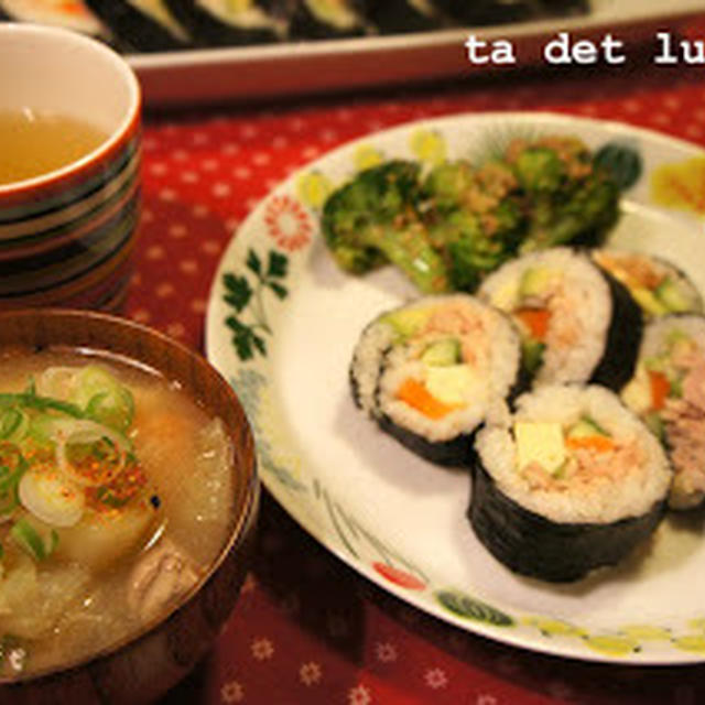 海外で和食を〜豚汁と巻き寿司