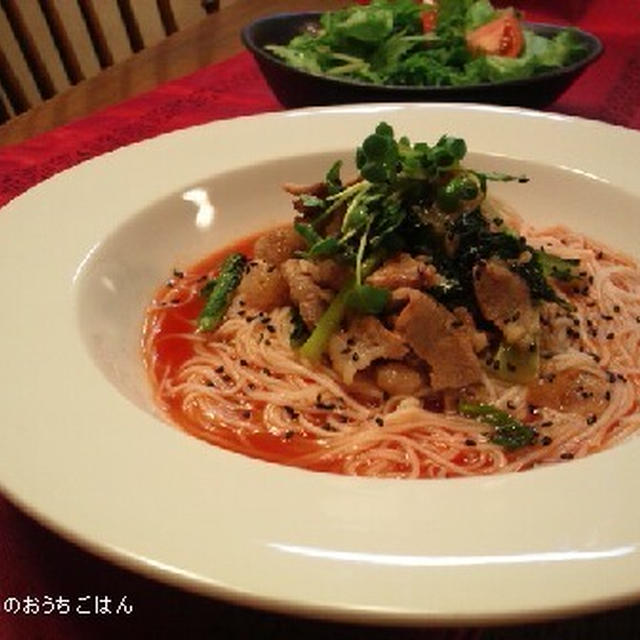 流行のトマト素麺作ってみましたｗ