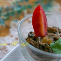 和風バジルソース＊和蕎麦の和え物♪