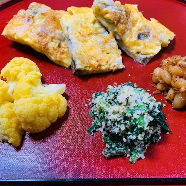 【母のご飯シリーズ】牡蠣ピカタプレート　/　海老芋と鶏もも肉の炊いたん