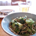 油と相性がいい！畑で採れた青梗菜のじゃこ炒め｜今日は、お多福醸造さん主催「”お酢＆粉もんパパ子料理教室」