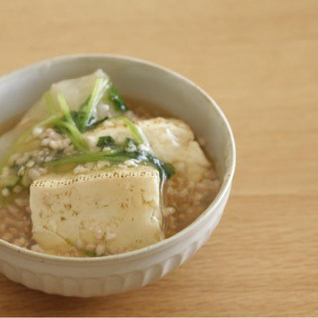 冬にほっこり★蕪と豆腐の肉あんかけ煮