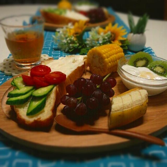 きゅうりとｸﾘﾁの朝食♪　老化
