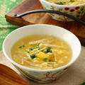 えのきとたまごのふわふわ洋風スープ (レシピ)