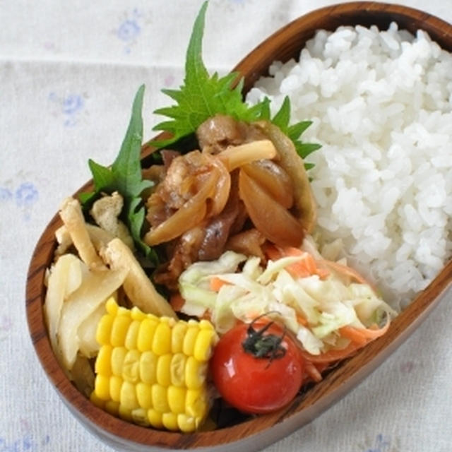 【豚肉と玉葱の甘辛炒め弁当】