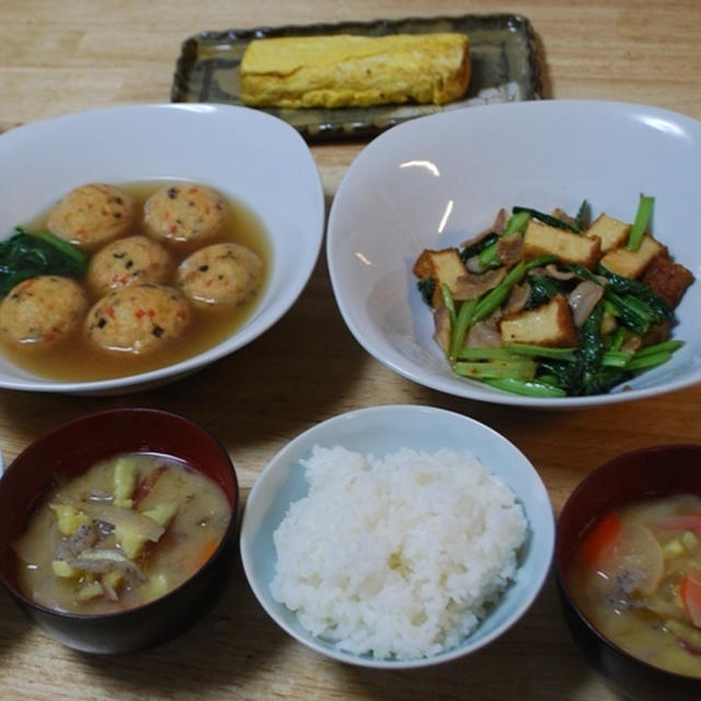 昨夜は小松菜と厚揚げのオイスターソース炒めなど～