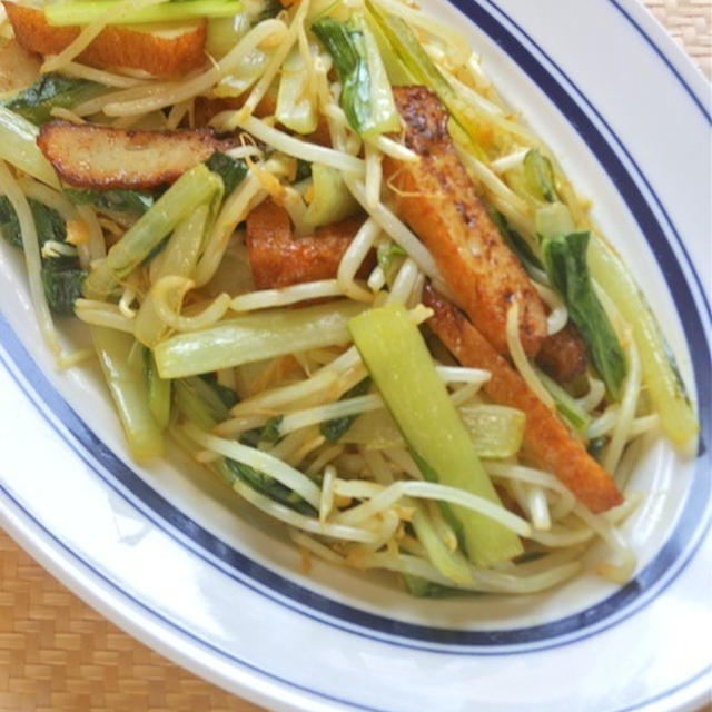 ほんのりカレー風味の簡単おつまみおかず！だしまろ酢でコク旨〜さつま揚げと野菜のパパッと炒め。