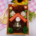 そぼろふりかけで鳩時計弁当 by とまとママさん