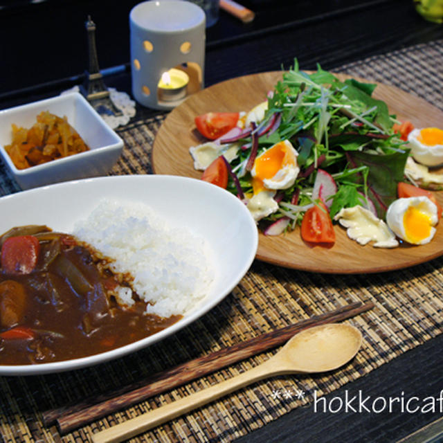 （夕飯）　時間のない夜は簡単にカレーで