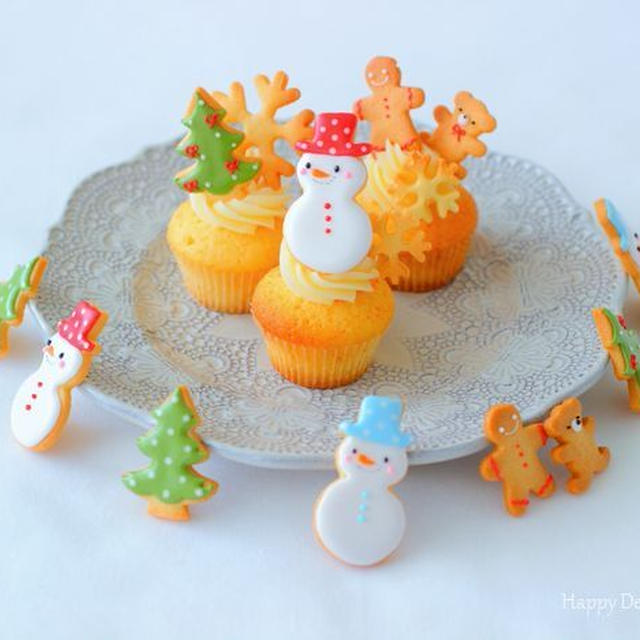 クリスマス仕様のミニミニカップケーキ♪