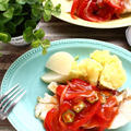 ご飯がすすむお魚のおかず！　見た目も鮮やか、たらの野菜トマトソースあん。 by 庭乃桃さん