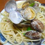 ヒガシマルうどんスープの素で、アサリのパスタ～京都マラソン完走！