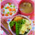 サーモン入り豆ご飯　チキンと青オリーブとファルフッレの粒マスタードマヨ和え　お弁当に美味しいぜぇ～(笑)