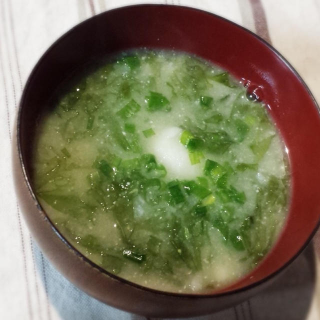 長芋と青さ海苔の味噌汁