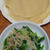 もやしとニラとひき肉の炒め物　なんちゃってクレープ包み