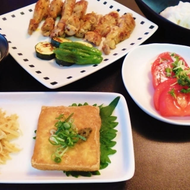 ケジャン風チキンソテーと山芋そうめんなど