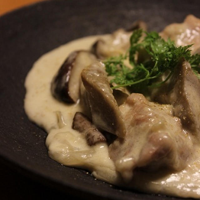 ゴボウと鶏肉のクリーム煮