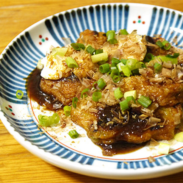 野菜てんぷらのお好み焼き風、かど飯