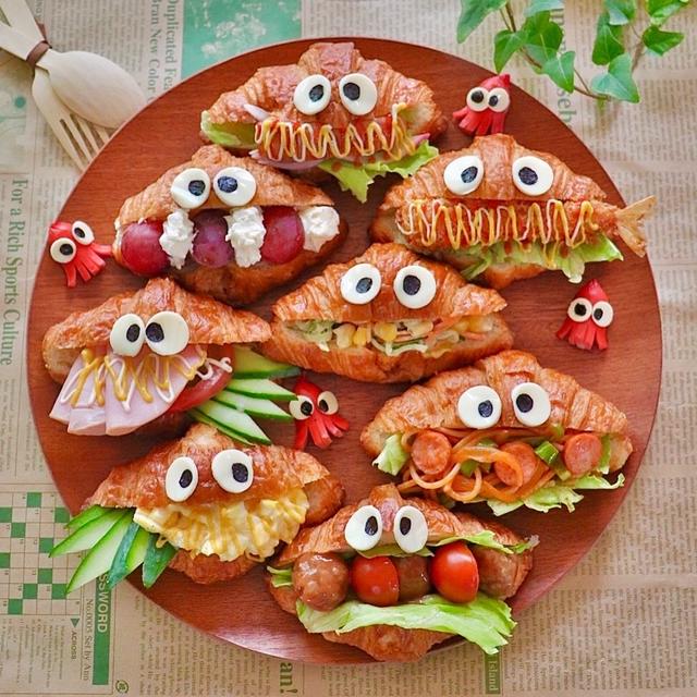 コストコのミニクロワッサンで可愛いサンドイッチ作り♩