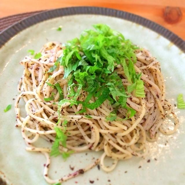 お昼は簡単ゆかりパスタ！3人家族食費1万9千円台のごはん。
