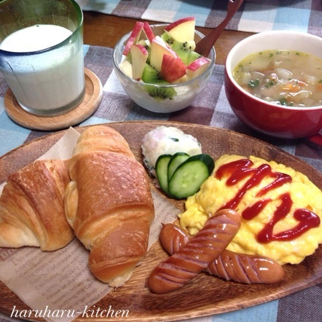 チーズオムレツの朝ごはんと試合当日朝ごはん♪