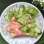 ハムチーズとサラダのハーフ＆トースト☆食パン皿ひと皿朝食
