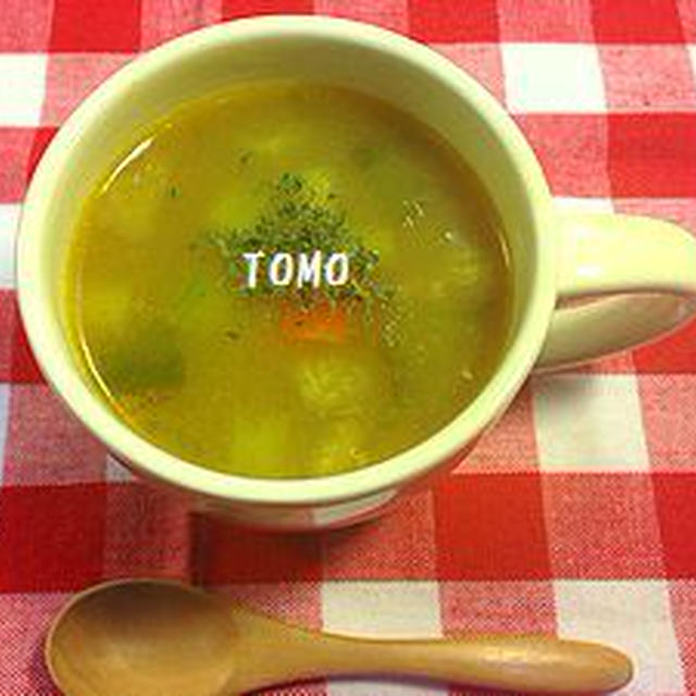 「寒い朝に♪野菜たっぷりカレースープ  」と  「ターサイとぶなしめじのツナ缶炒め」