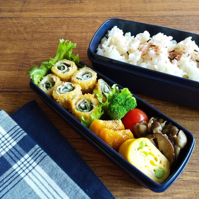 豚の青じそチーズ巻き弁当♪