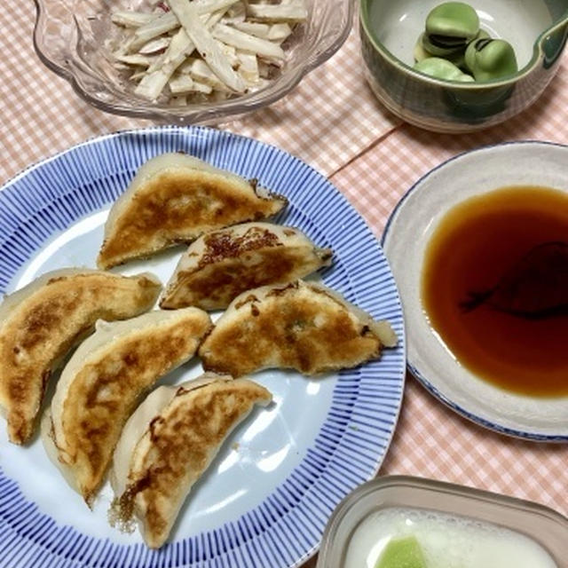 2025.05後半の教室、餃子も新ごぼうもそら豆も