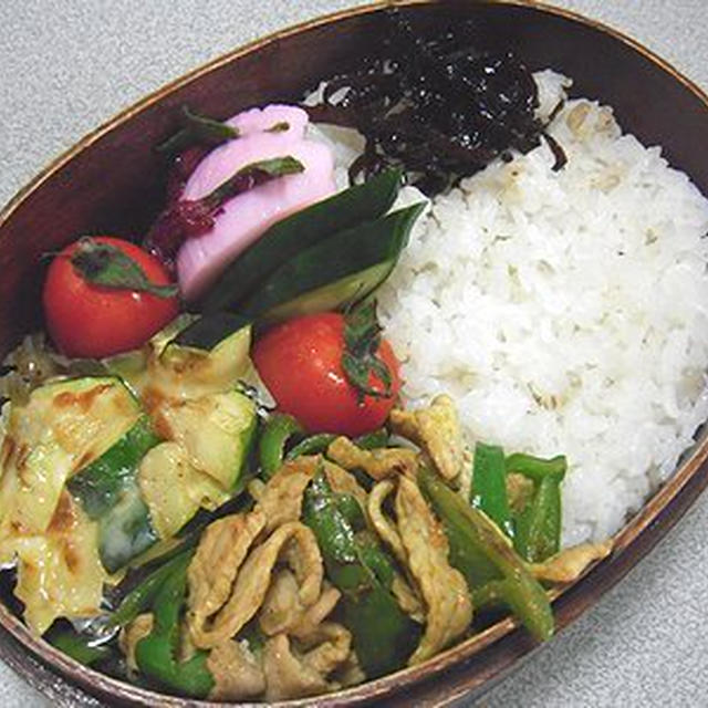 カレーチンジャオロース弁当。座布団を使うにゃんこ