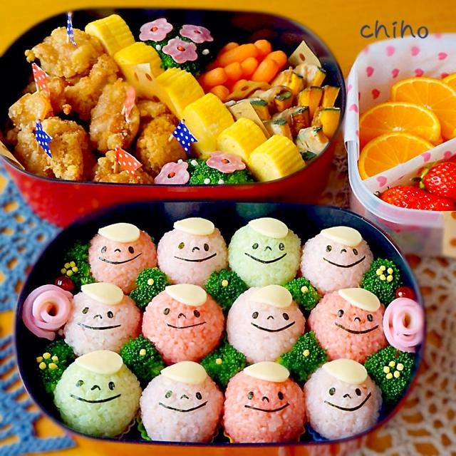 親子でお花見弁当♡