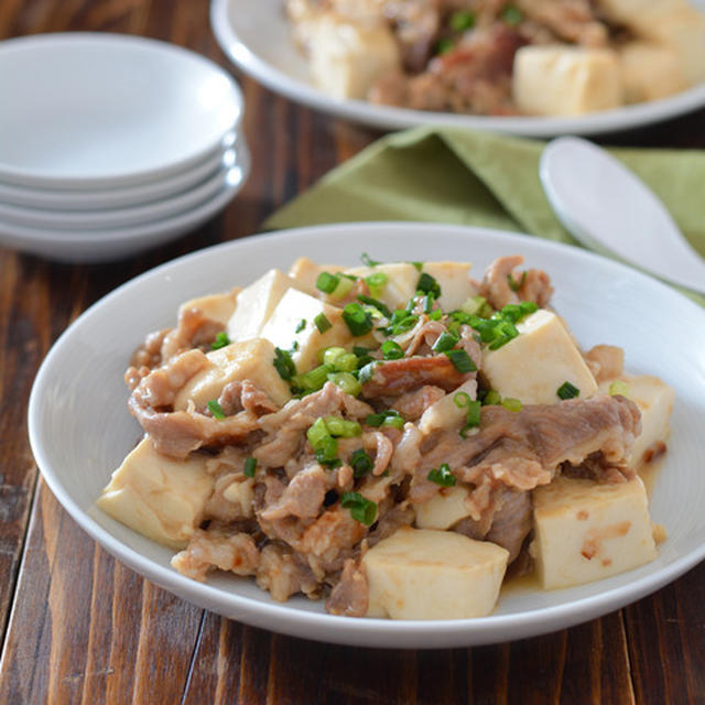 豚肉と豆腐のとオイスター風味炒め。【下味はポリ袋・豆腐でボリュームUP】のごはんの日。
