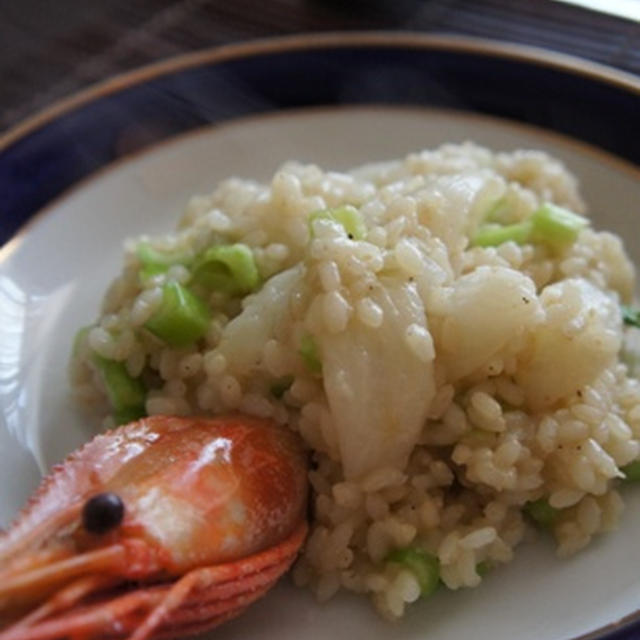 お節に飽きたら、ボタン海老と小蕪のリゾットでワインブランチ