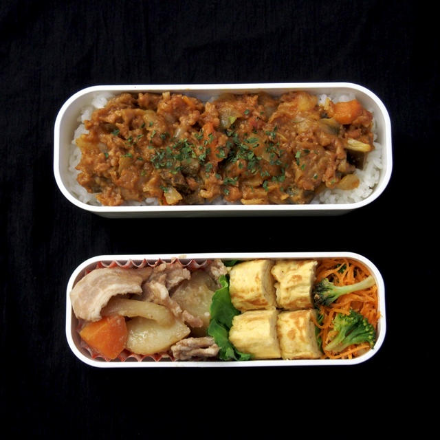 野菜キーマカレーのお弁当　と　修理のおじさん