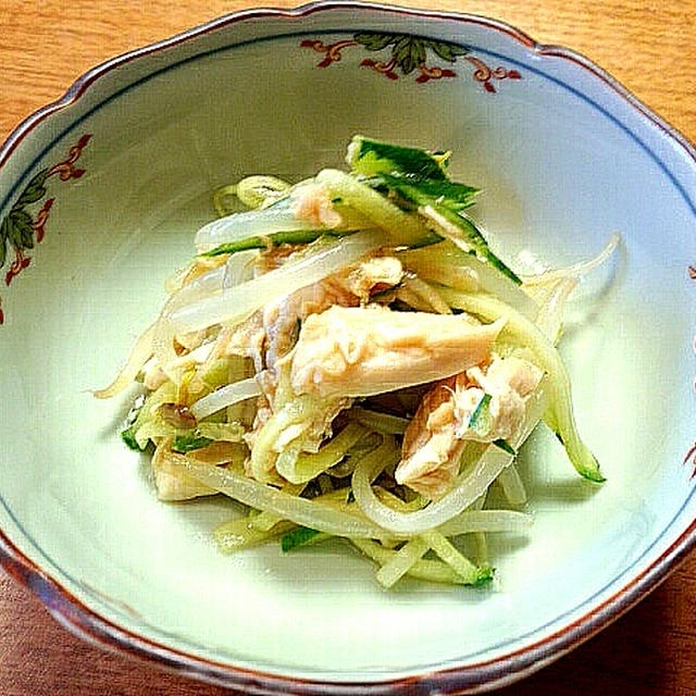 塩麹ささみともやしのポン酢和え
