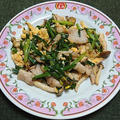 豚肉とニラの中華風玉子炒め