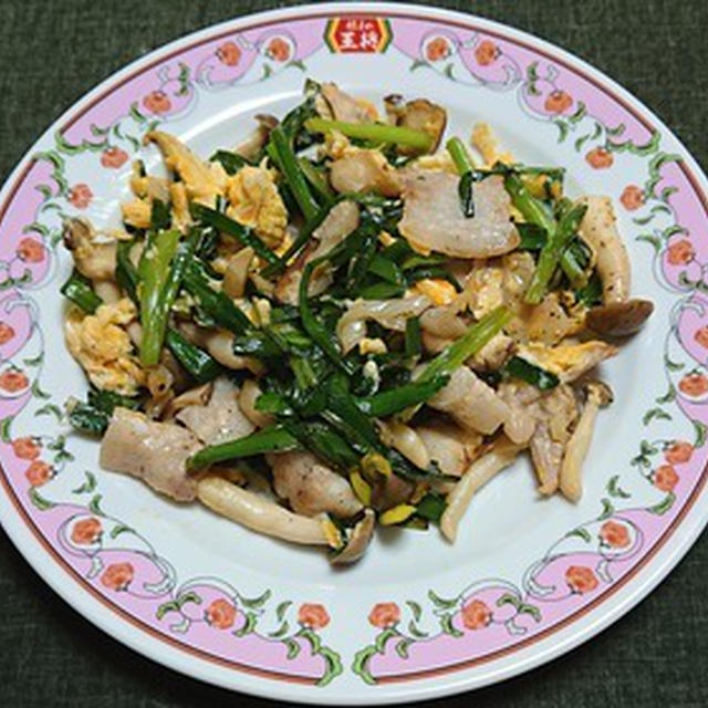 豚肉とニラの中華風玉子炒め