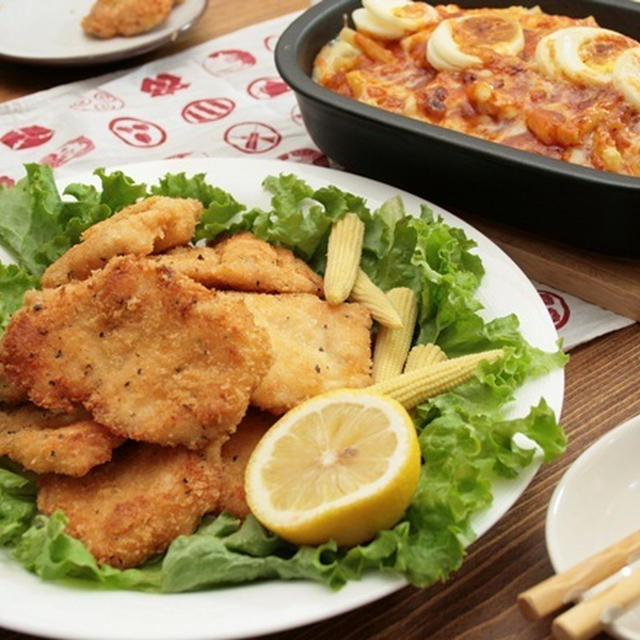 鶏胸肉でカツレツ＆マカロニグラタン献立　中間テスト