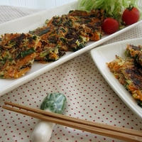 スライスチーズ入りニラチヂミ