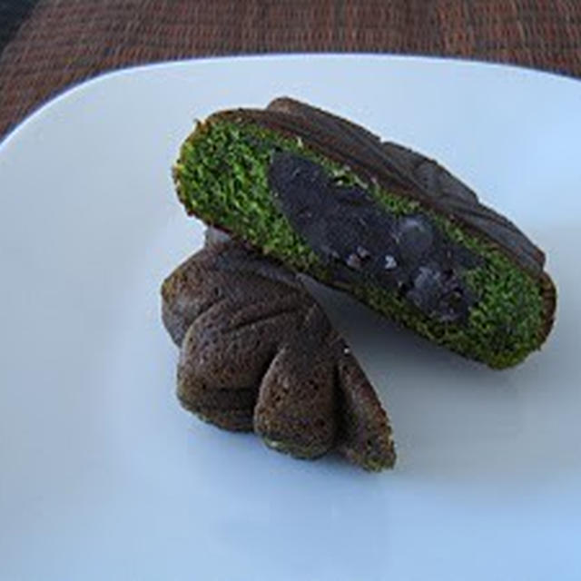 塩番茶と抹茶もみじまんじゅう