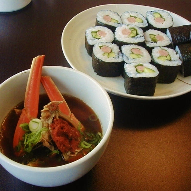 蟹汁と巻き寿司
